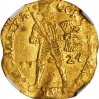 荷兰。1724年Ducat 金币。
