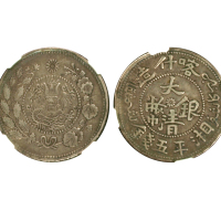 新疆省造大清银币五钱AH1324湘平 NGC VF 35