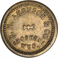 Wyoming--Shoshoni. Undated B. H. Aronson & Co. 5 Cents. Brass. 21 mm. EF-40.