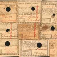 Colonial Currency. Collection of (9) Massachusetts Colonial Notes. Fine to Very Fine.