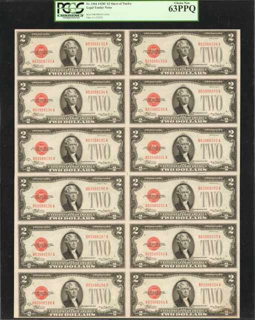 1928C2美元纸钞 PCGS BG MS 63