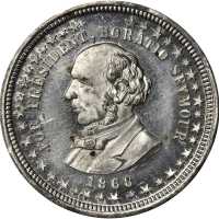 1868 Horatio Seymour. DeWitt-HS 1868-3. White metal. 31.3 mm. Mint State.