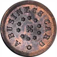 1683 Indian Head / A Business Card. Fuld-75/459 a. Rarity-8. Copper. 19 mm. MS-65 RB (NGC).