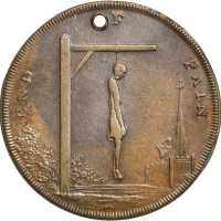 (ca. 1796) End of Pain medalet. DeWitt 1796-1. D&H 833. Copper. Reeded edge. 30 mm. Extremely Fine.