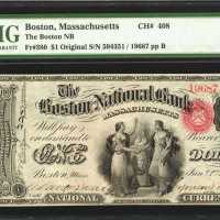 Fr. 380a. Boston, Massachusetts. $1 Original Series. The Boston National Bank. Charter #408. PMG Gem