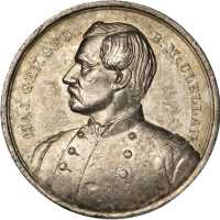 George McClellan Laudatory Medal. DeWitt-GMcC 1864-86. White metal. 51.9 mm. Extremely Fine.