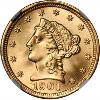 1901 Liberty Head Quarter Eagle. MS-67 (NGC).