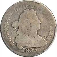 1805 Draped Bust Dime. JR-1. Rarity-4. 5 Berries. AG-3 (PCGS).