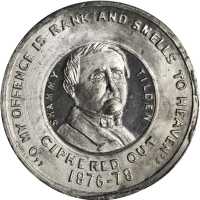 1876 Samuel J. Tilden. DeWitt-SJT 1876-7. White Metal. 31.2 mm. Mint State.