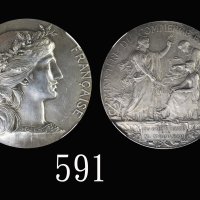 20世纪初法国工贸部纪念章、自由女神纪念章，两枚评级真品Early 20th Century France, group of 2pcs medals. Both NPGS Genuine 真品  (
