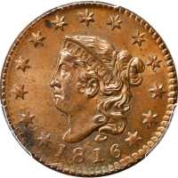 1816 Matron Head Cent. N-9. Rarity-3. MS-62 BN (PCGS). CAC.