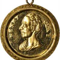 1844 Henry Clay. DeWitt-HC 1844-46. Gilt brass shells. 24.4 mm. Mint State.
