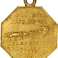 1922 Sacramento, California Days of 49 Celebration $50 Slug. Gold, Cast. 38.5 mm. 55.8 grams. Jankov