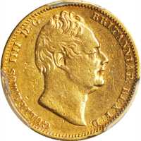 英国。1834年半英镑金币。