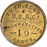 United States. 13th Regiment United States Reserve Corps. A. Schwabacher. 10 Cents. Schenkman US-13-