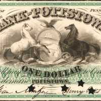 Pottstown, Pennsylvania. Bank of Pottstown. ND (18xx). $1. Uncirculated. Proof.