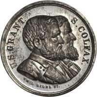 1868 Ulysses S. Grant. DeWitt-USG 1868-6. White metal. 38.1 mm. Mint State.