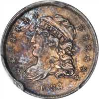 1836 Capped Bust Half Dime. LM-7. Rarity-4. Large 5 C. MS-62 (PCGS).