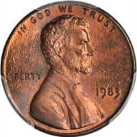 1983 Lincoln Cent. FS-801. Doubled Die Reverse. MS-65 RB (PCGS).