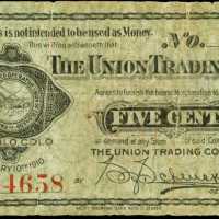Pueblo, Colorado. Union Trading Company. January 10, 1910. 5 Cents. Fine.