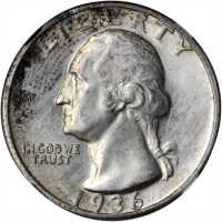 1936-D Washington Quarter. MS-62 (NGC).