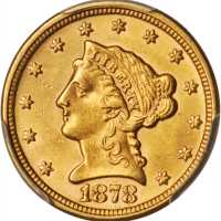 1878 Liberty Head Quarter Eagle. Unc Details--Rim Damage (PCGS).