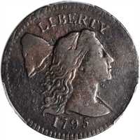 1795 Liberty Cap Cent. S-78. Rarity-1. Plain Edge. VF Details--Environmental Damage (PCGS).