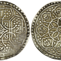 西藏1763/4-85年Shri Mangalam唐卡银币 PCGS XF
