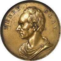 1844 Henry Clay. DeWitt-HC 1844-4. Brass. 43.3 mm. AU-55 (NGC).