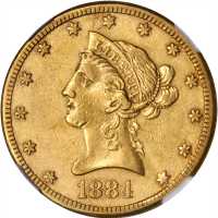 1884-CC Liberty Head Eagle. AU-53 (NGC).