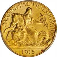 1915-S Panama-Pacific Exposition Quarter Eagle. MS-62 (PCGS).
