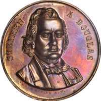 1860 Stephen Douglas. DeWitt-SD 1860-1. Copper. 40 mm. MS-64 BN (NGC).
