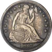 1843 Liberty Seated Silver Dollar. EF-40 (PCGS).