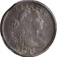 1797 Draped Bust Cent. S-134. Rarity-4. Reverse of 1797, Stems to Wreath. VG-10 (PCGS).