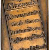 1956 Poor Richard Club of Philadelphia Award Plaque. Bronze. 64 mm x 102 mm. Greenslet GM-184. About