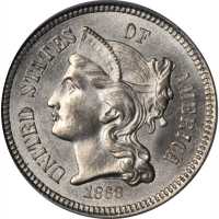 1868 Nickel Three-Cent Piece. MS-63 (PCGS). CAC.