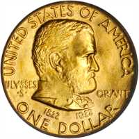 1922 Grant Memorial Gold Dollar. No Star. MS-66 (PCGS).