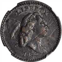 1794 Liberty Cap Half Cent. C-9. Rarity-2. High-Relief Head. VF Details--Corrosion, Repaired (NGC).