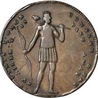 Undated (ca. 1795) Thomas Spence Standing Indian / End of Oppression Halfpenny Token. D&H Middlesex 