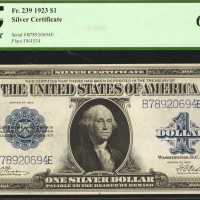Fr. 239. 1923 $1 Silver Certificate. PCGS Gem New 66 PPQ.