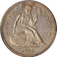 1860-O Liberty Seated Silver Dollar. AU Details--Scratch (PCGS).