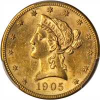 1905-S Liberty Head Eagle. MS-63 (PCGS). Gold Shield Holder.