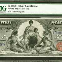 Fr. 248. 1896 $2 Silver Certificate. PMG Choice Uncirculated 64 EPQ.