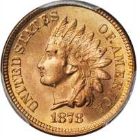 1878 Indian Cent. MS-65 RD (PCGS).