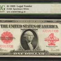 Fr. 40. 1923 $1 Legal Tender Note. PMG About Uncirculated 50.
