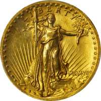 MCMVII (1907) Saint-Gaudens Double Eagle. High Relief. Wire Rim. AU-58 (PCGS). CAC.