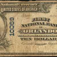 Orlando, Florida. $10 1902 Plain Back. Fr. 628. The First NB. Charter #10069.2. Very Good.
