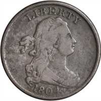 Lot of (5) 1804 Draped Bust Half Cents.