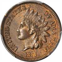 1873 Indian Cent. Close 3. MS-63 RB (PCGS).