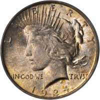 1924 Peace Silver Dollar. MS-65 (PCGS).